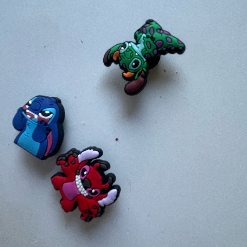 Disney Multicolor Stitch & Friends Shoe Charms - Blue, Red, Green, Purple